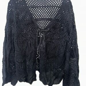 Elegant Black Crochet Sweater